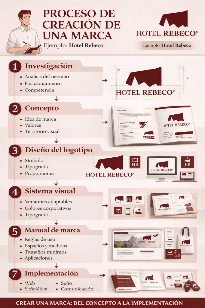 Infografía del proceso de creación de una marca